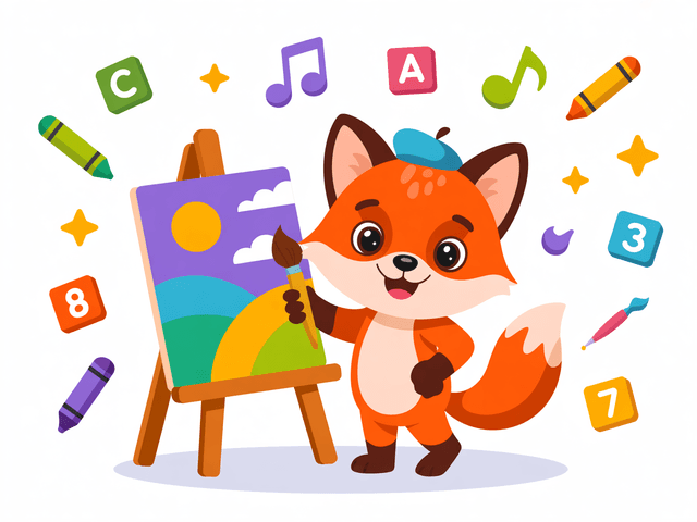 Brush Fox painting at an easel